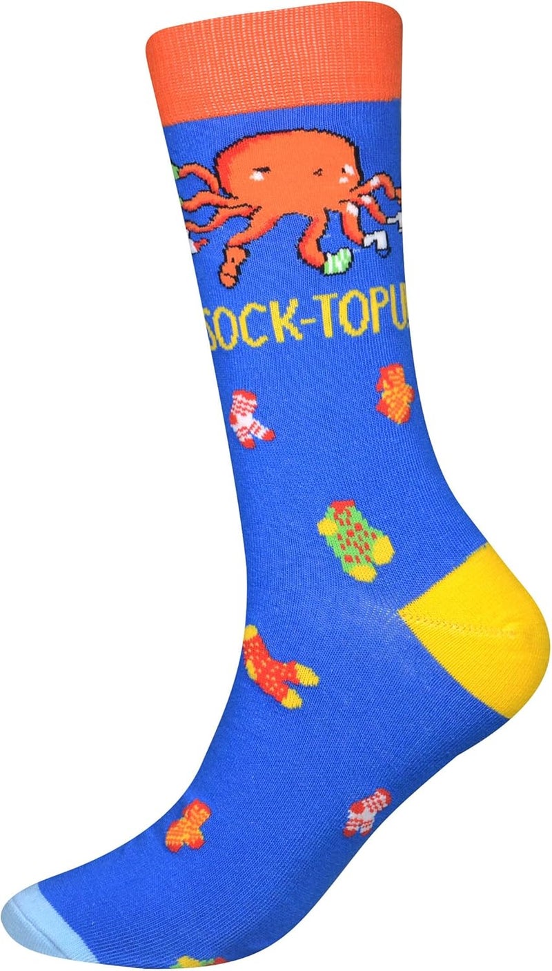 Cansok Men's 2/4 Packs Fun Crazy Novelty Dress Crew Socks - Image 3